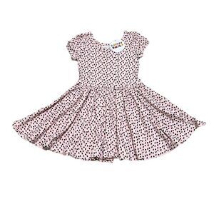 Dot Dot Smile Toddler Girl’s Size 2T Pink Black Polka Cap Sleeve Twirl Dress NWT